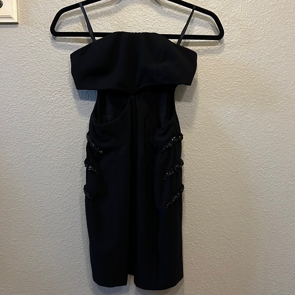 Alexander Wang cutout black mini dress with sequins on the side.